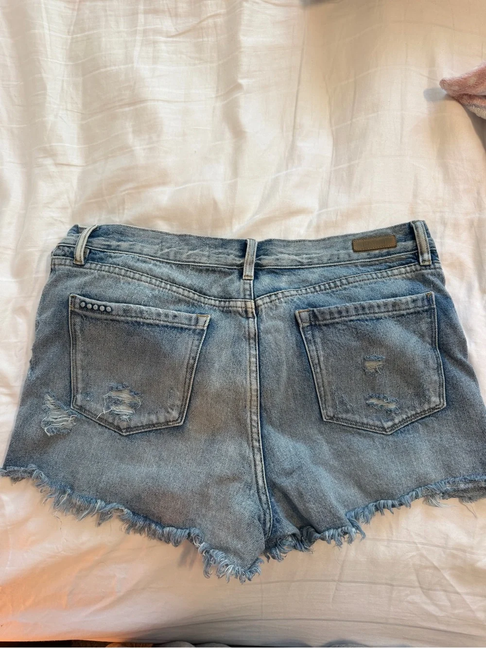 Blank NYC Light Blue Distressed Denim Shorts